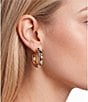 Anna & Ava Snake Textured Cord Open Metal Hoop Earrings - Image 2