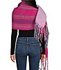 Anna & Ava Brushed Plaid Fringe Scarf Wrap - Image 2