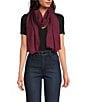 Anna & Ava Solid Scarf Wrap with Fringe, Color:Burgundy - Image 1