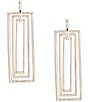 Color:Gold - Image 1 - Stacked Rectangular Drop Earrings