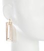 Color:Gold - Image 2 - Stacked Rectangular Drop Earrings