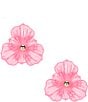 Color:Pink - Image 1 - Statement Flower Cutout Stud Earrings
