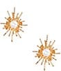 Anna & Ava Statement Pearl Burst Drop Earrings, Color:Pearl/Gold - Image 1
