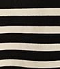 Color:Black - Image 4 - Striped Knit Collared Top