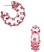 Color:Pink - Image 1 - Thick Resin Hoop with Stones Hoop Earrings