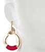 Anna & Ava Thread Wrap Orbital Earrings, Color:Gold/Pink - Image 2