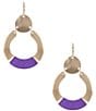 Anna & Ava Thread Wrap Orbital Earrings, Color:Gold/Purple - Image 1