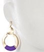 Anna & Ava Thread Wrap Orbital Earrings, Color:Gold/Purple - Image 2