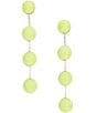 Color:Citron - Image 1 - Thread Wrapped Ball Statement Drop Earrings