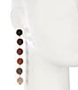 Anna & Ava Thread Wrapped Ball Linear Earrings, Color:Brown - Image 2
