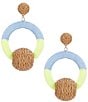 Color:Multi - Image 1 - Thread Wrapped Ring Drop Earring with Wood Ball