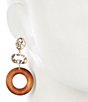 Anna & Ava Three Oval Drop Statement Drop Earrings, Color:Brown/Gold - Image 2