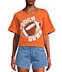 Anna & Ava Touch Down Football Patch Top, Color:Ivory/Burnt Orange - Image 1