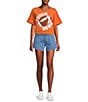 Anna & Ava Touch Down Football Patch Top, Color:Ivory/Burnt Orange - Image 3