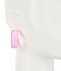 Color:Pink - Image 2 - Translucent Resin Hoop Earrings