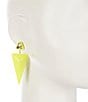 Color:Citron - Image 2 - Triangle Stone Statement Drop Earrings