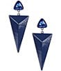 Color:Blue - Image 1 - Triangle Stone Statement Drop Earrings