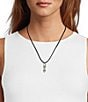 Anna & Ava Triple Drop CZ Cord Long Pendant Necklace - Image 2
