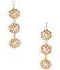 Anna & Ava Triple Pearl in Cage Linear Earrings - Image 1