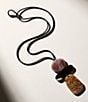 Anna & Ava Triple Resin Long Pendant Cord Necklace - Image 3