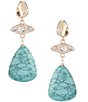 Anna & Ava Turquoise Stone and Pave Drop Earrings - Image 1
