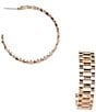Anna & Ava Watch Chain Hoop Earrings, Color:Gold - Image 1