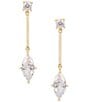 Anna & Ava Waterproof Cubic Zirconia Stone and Bar Drop Earrings - Image 1