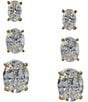 Anna & Ava Waterproof Cubic Zirconia Stone Stud Earring Set, Color:Gold/Crystal - Image 1