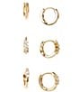 Anna & Ava Waterproof Delicate Huggie Hoop Earring Set - Image 1