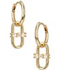 Anna & Ava Waterproof Delicate Link Pave Hoop Earrings - Image 1