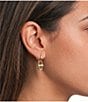 Anna & Ava Waterproof Delicate Link Pave Hoop Earrings - Image 2