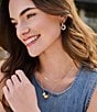 Anna & Ava Waterproof Metal And Pave Link Drop Earrings - Image 3