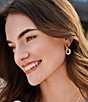 Anna & Ava Waterproof Metal And Pave Link Drop Earrings - Image 3