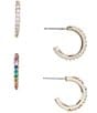 Anna & Ava Waterproof Pave Hoop Earring Set - Image 1