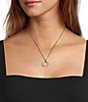 Anna & Ava Waterproof Pave Horn Short Pendant Necklace - Image 2