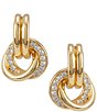 Anna & Ava Waterproof Pave Interlock Hoop Earrings - Image 1