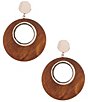 Anna & Ava Wood Disc Drop Earrings - Image 1