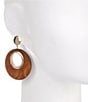Anna & Ava Wood Disc Drop Earrings - Image 2