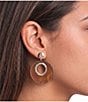Anna & Ava Wood Disc Drop Earrings - Image 2