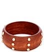 Anna & Ava Wood Gold Studded Bangle Bracelet - Image 1