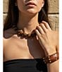 Anna & Ava Wood Gold Studded Bangle Bracelet - Image 2