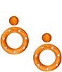 Anna & Ava Wood Open Circle Statement Drop Earrings - Image 1