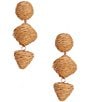 Color:Natural - Image 1 - Wood Trio Geometric Drop Earrings