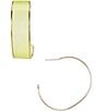 Color:Yellow - Image 1 - Yellow Translucent Resin Hoop Earrings