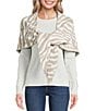Anna & Ava Zebra Print Knit Triangle Scarf - Image 1
