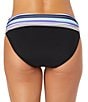 Anne Cole Barcode Multi Color Stripe Fold Over Hipster Swim Bottom - Image 2