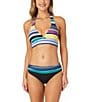 Anne Cole Barcode Multi Color Stripe Fold Over Hipster Swim Bottom - Image 3