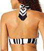 Anne Cole Bardot Stripe Center Ring Halter Swim Top - Image 2