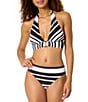 Anne Cole Bardot Stripe Center Ring Halter Swim Top - Image 3