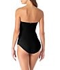 Anne Cole Live In Color Twist Front Shirred Bandeau Removable Strap One Piece Swimsuit, Color:Black - Image 2